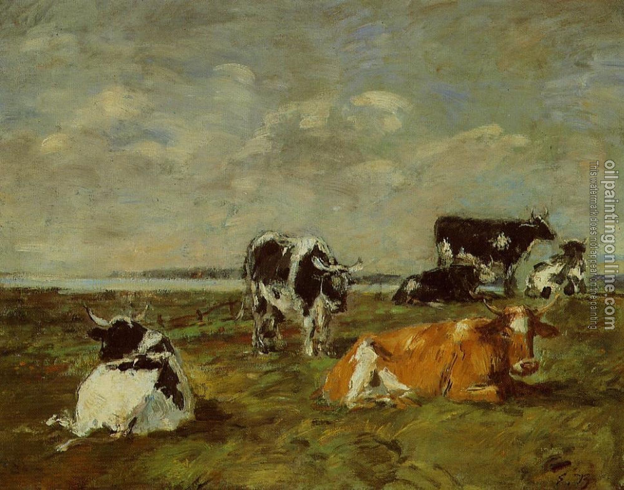 Boudin, Eugene - Cows near the Sea